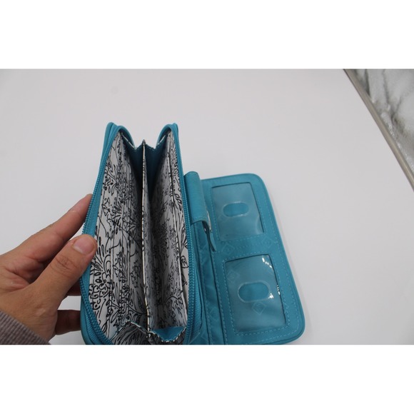 Lot of 2 Vera Bradley Quilted Wallet Navy Blue Wristlet Zip Around Pockets RFID - Picture 11 of 11